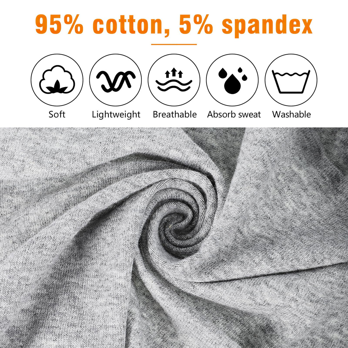 obeoby close-up showing soft cotton-spandex knit texture for breathability