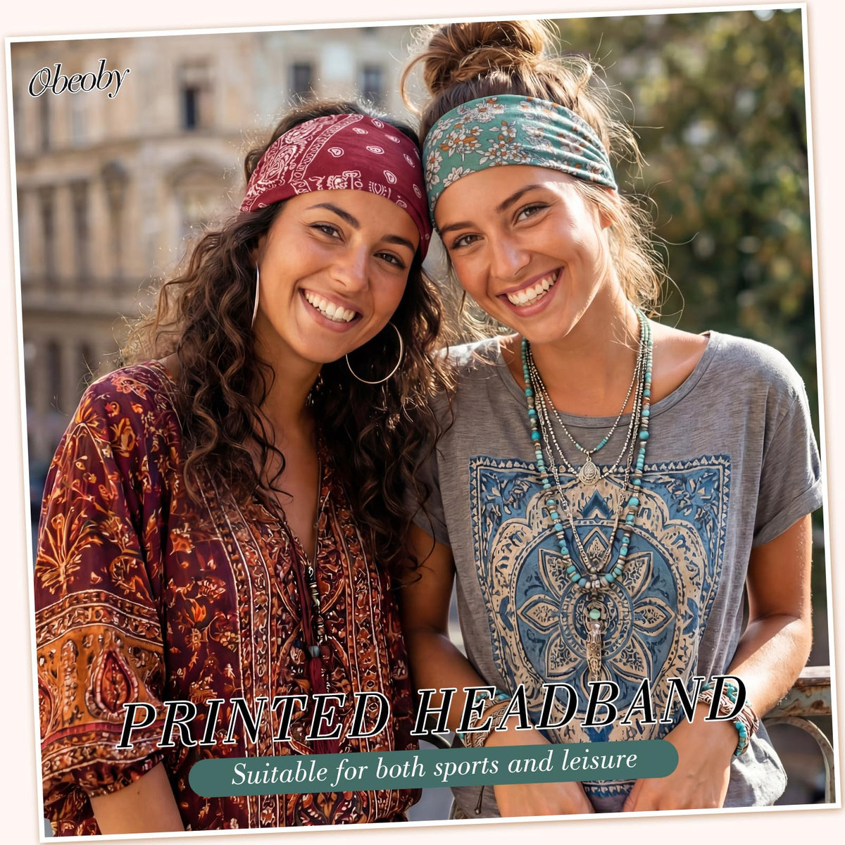 obeoby headband on woman during yoga shows sweat-wicking benefit