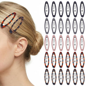 obeoby front view of 30-piece tortoise shell snap clips, tidy storage benefit