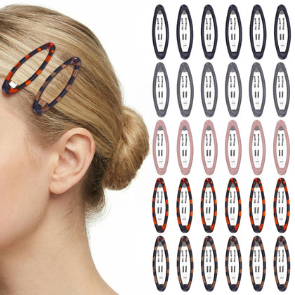 obeoby front view of 30-piece tortoise shell snap clips, tidy storage benefit