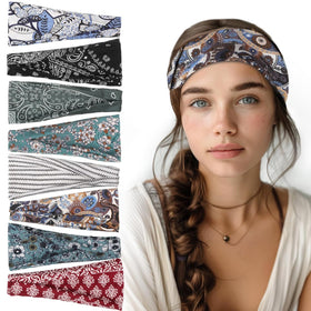 obeoby front packaging view showing eight boho headbands and immediate outfit versatility