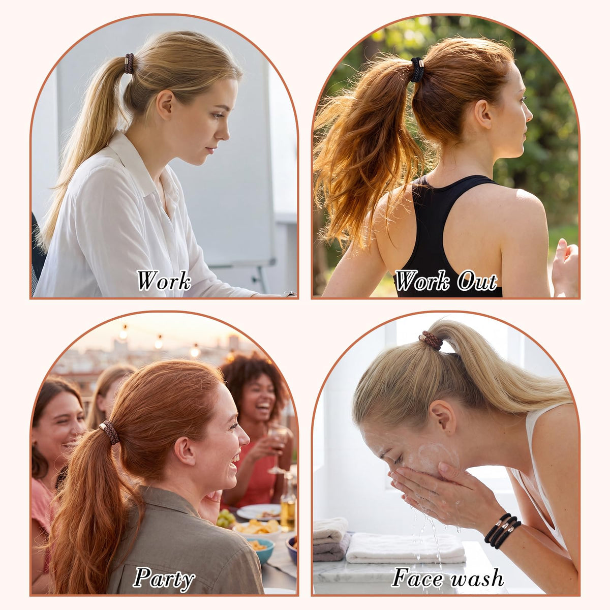 obeoby gold bead detail close-up adding elegant accent to hair tie