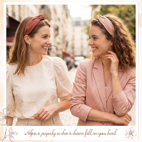 obeoby headband beside notebook lifestyle scene showing everyday styling benefit