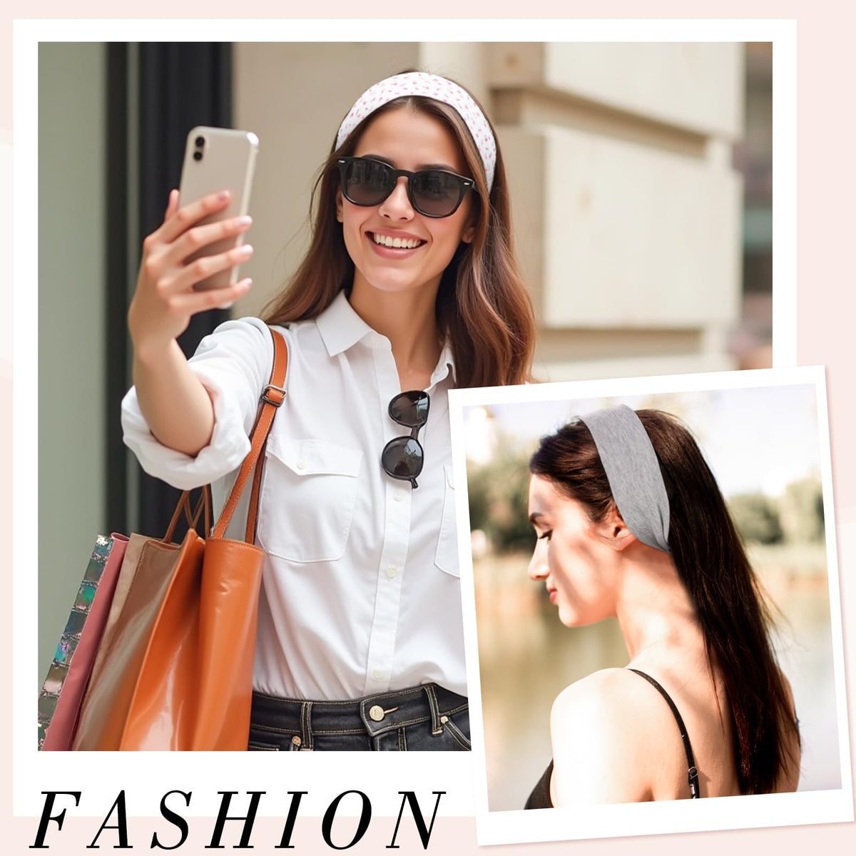 obeoby flatlay with headbands paired to outfits for styling ideas