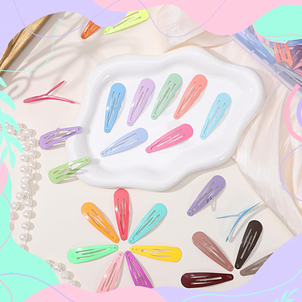 obeoby hair clip matched with outfit in lifestyle shot showing color coordination benefit