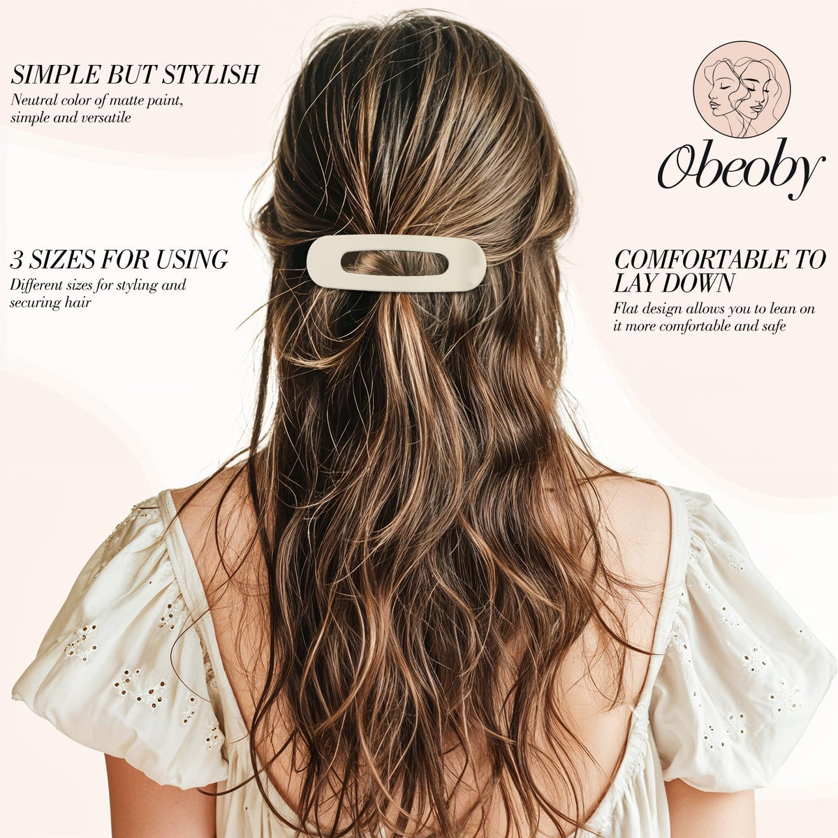 obeoby medium clip securing a half-updo to display hold and discreet profile