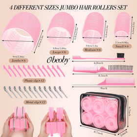 obeoby rollers arranged by size 25mm to 60mm demonstrating curl options and volume control