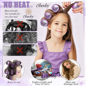 obeoby rollers applied to long hair creating waves, shows added volume and salon finish