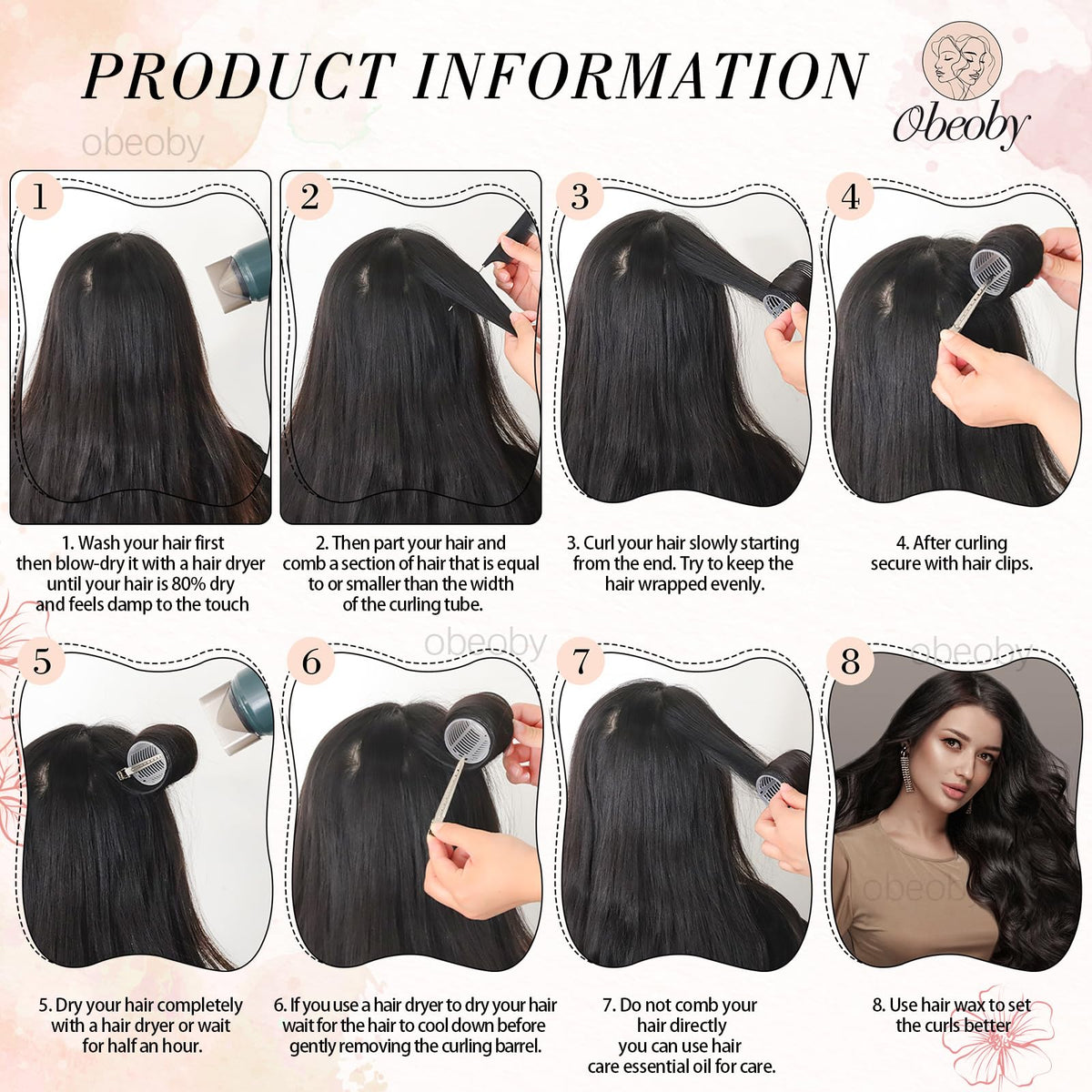obeoby black rollers clipped demonstrating easy attachment benefit