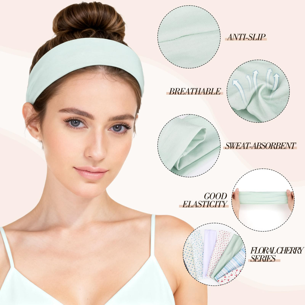 obeoby headbands beside ruler showing stretch and size fit