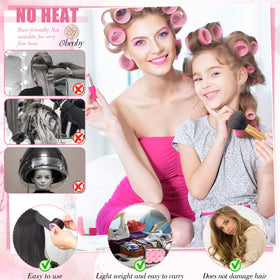 obeoby in-use image rolling long hair for heat-free waves