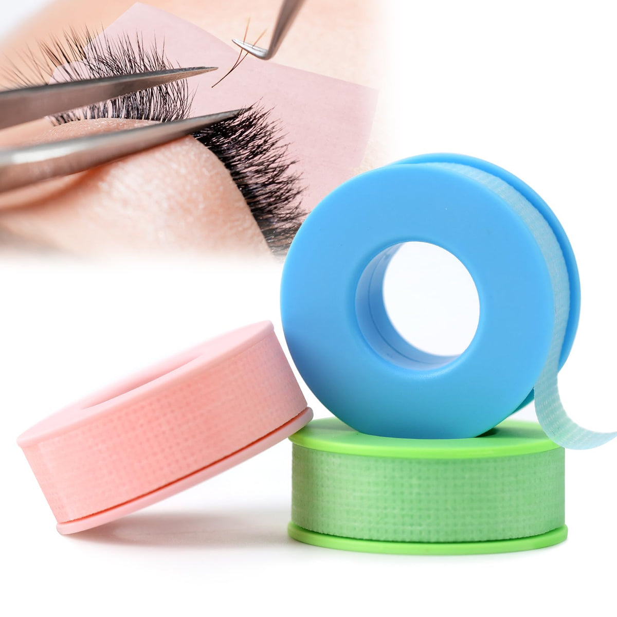 Obeyalash three rolls front view showing green blue pink colors and tidy packaging benefit
