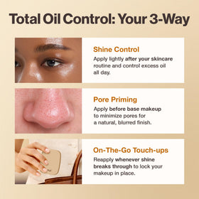 OBgE in use during midday touch-up showing matte control and refreshed appearance