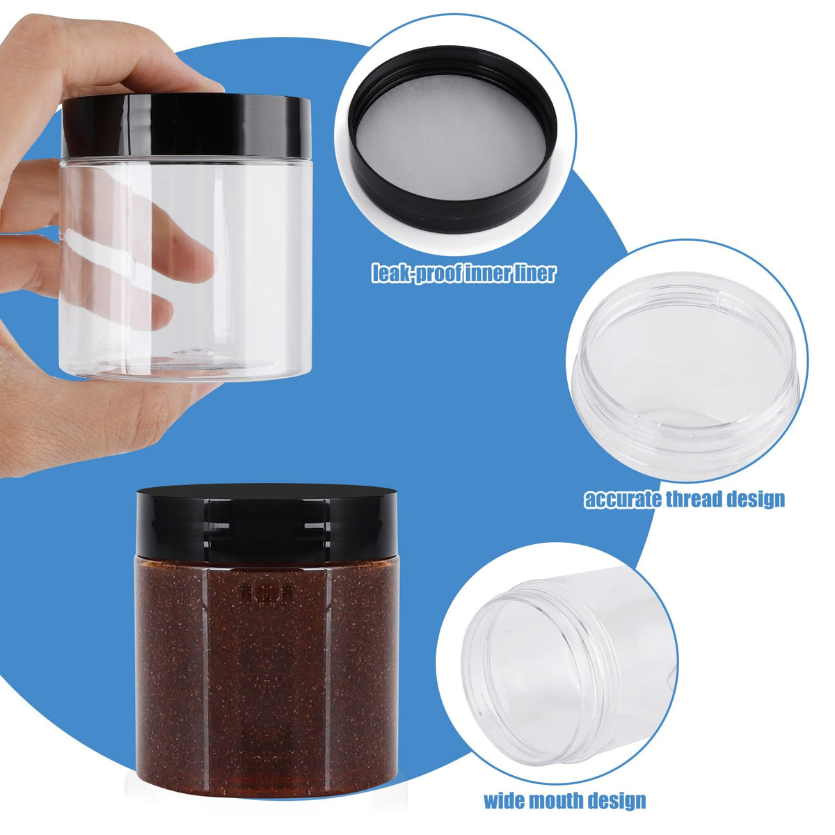 OBKJJ jars filled with creams and balms demonstrating organized sample storage