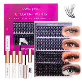 Ocean Pearl cluster tray with 12–20mm lashes demonstrating mixable lengths