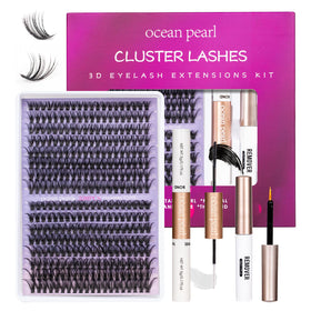 Ocean Pearl cluster lash close-up displaying thin-base detail for seamless blending