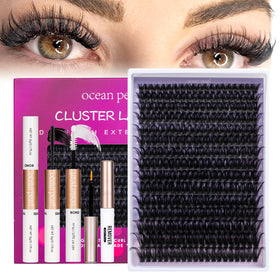 Ocean Pearl close-up of 300D cluster lash fibers highlighting soft texture and lightweight feel