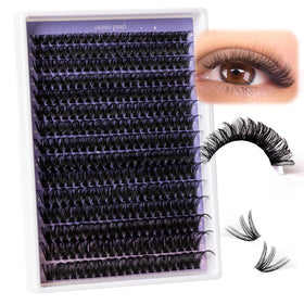 Ocean Pearl lashes applied on eye close-up demonstrating fuller volume and blended finish
