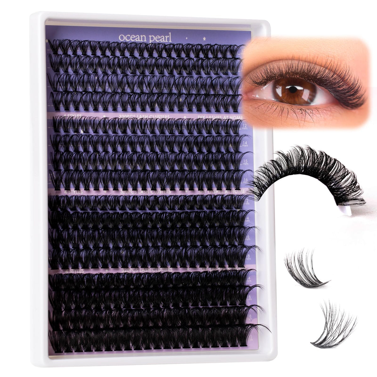 Ocean Pearl side profile of worn lashes showing fuller natural blend