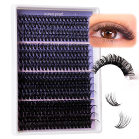 Ocean Pearl side profile of worn lashes showing fuller natural blend