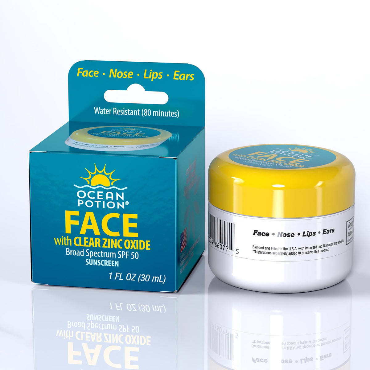 Ocean Potion front packaging showing clear SPF 50 and benefits