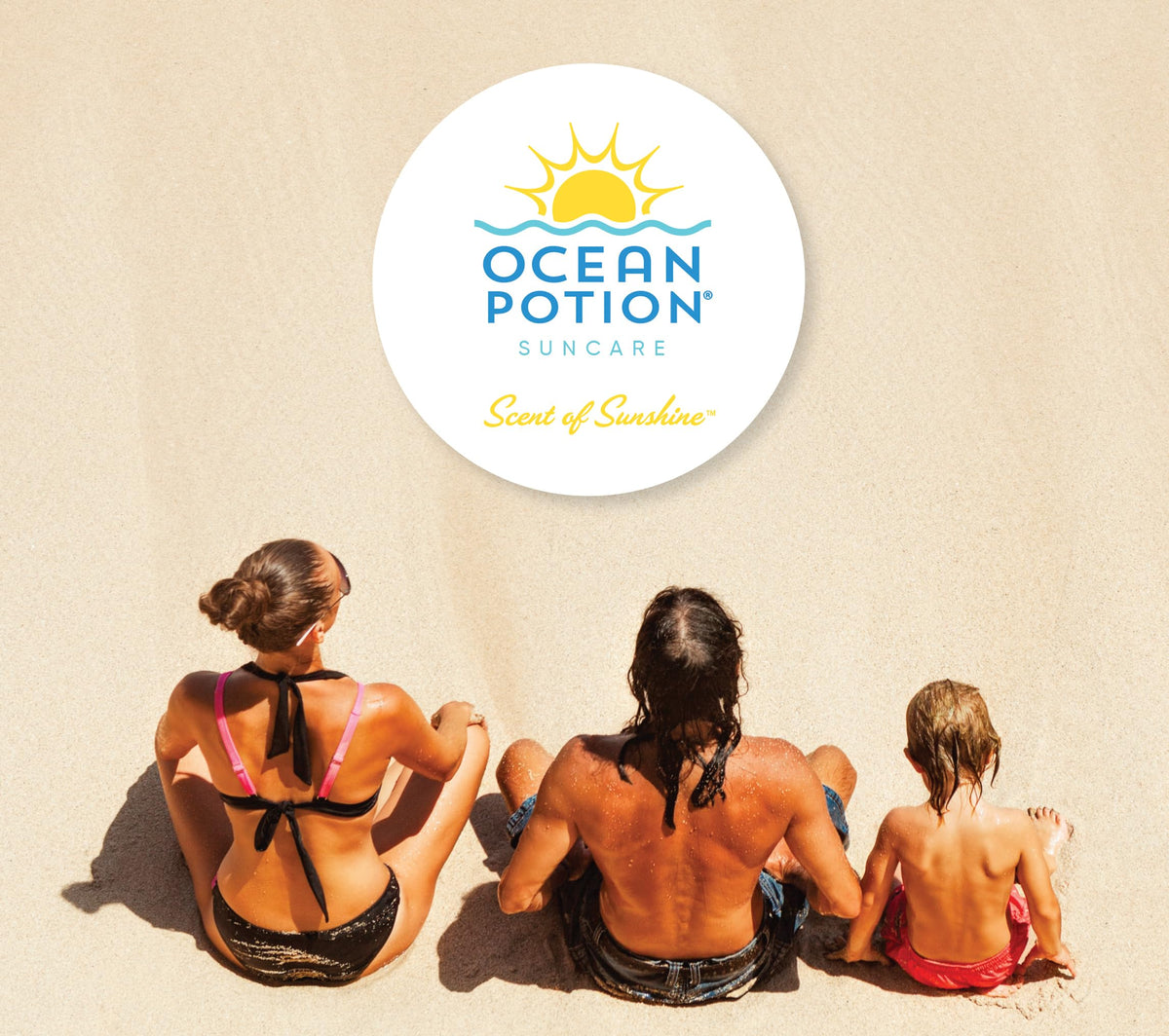 Ocean Potion in beach scene showing water-resistant protection