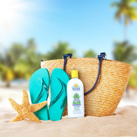 Ocean Potion label close-up showing aloe vera and vitamin E ingredients for reassurance