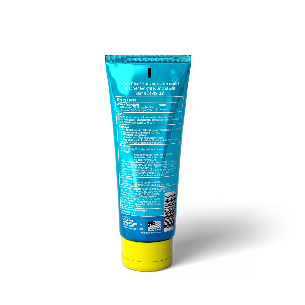 Ocean Potion open cap and lotion texture demonstrating smooth application