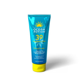 Ocean Potion front packaging of SPF 30 lotion showing compact travel bottle and benefit