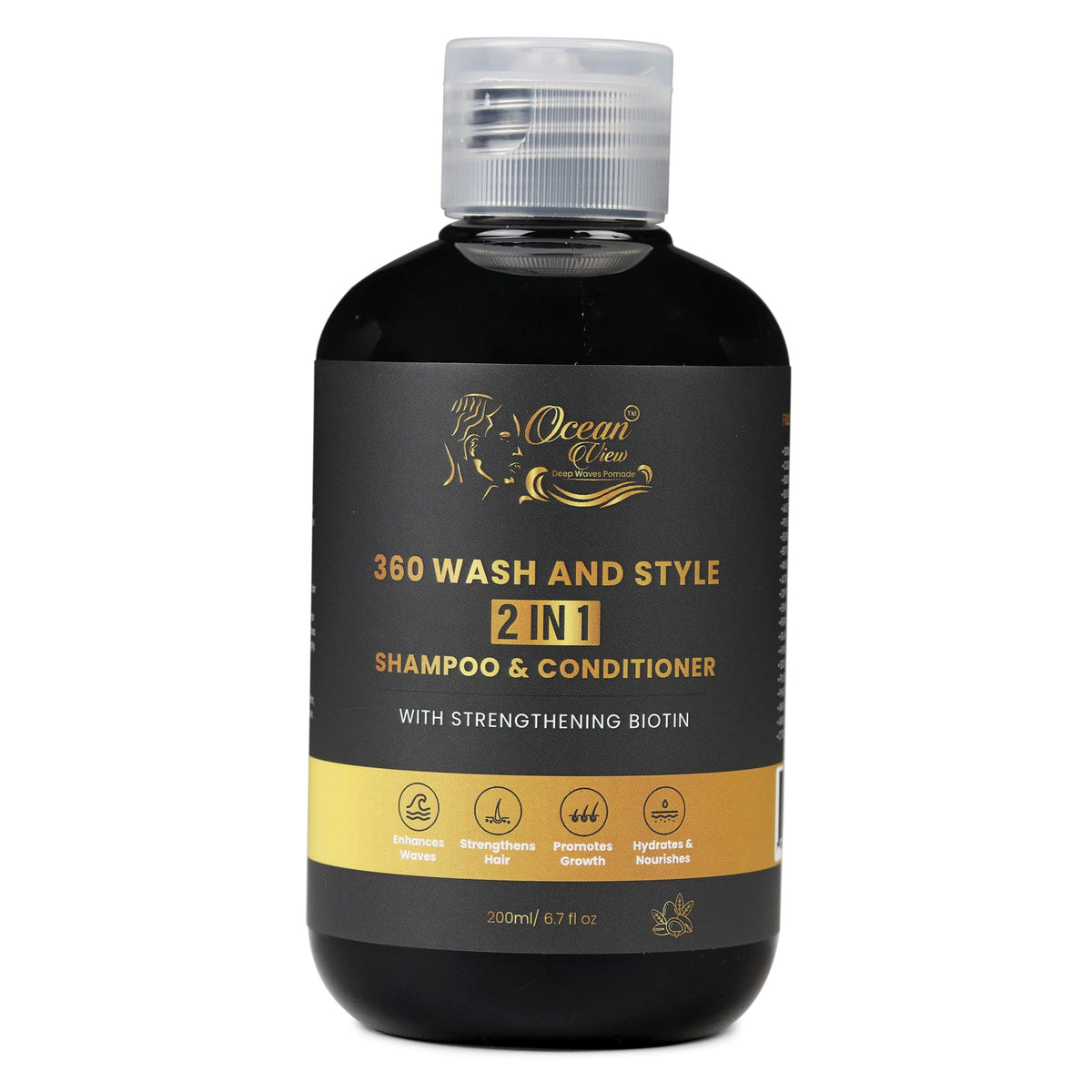 Ocean View Deep Waves front bottle view showing label and benefit