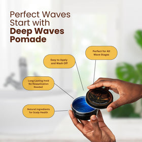 Ocean View Deep Waves Pomade before and after waves comparison showing pattern definition