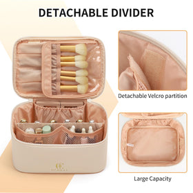 OCHEAL beige bag open interior revealing organized compartments and capacity