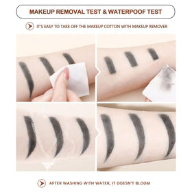 O'CHEAL brow swatch on skin illustrating pigment payoff and blendability