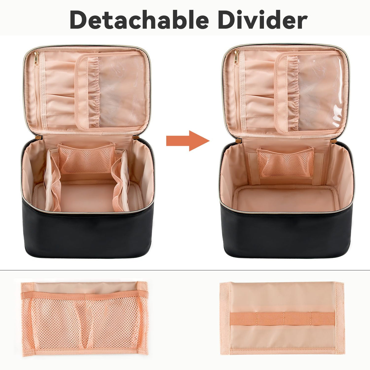 OCHEAL cosmetic bag inside a travel suitcase for packing efficiency benefit