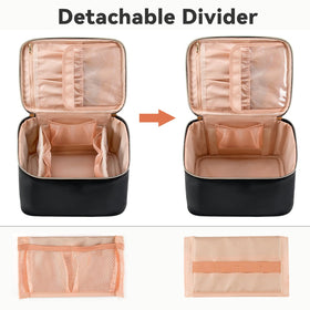 OCHEAL cosmetic bag inside a travel suitcase for packing efficiency benefit