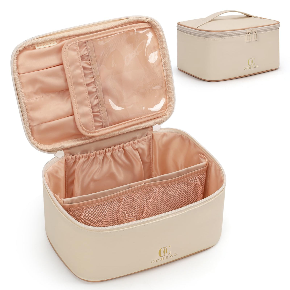 OCHEAL bag in travel setting on hotel dresser for organized packing