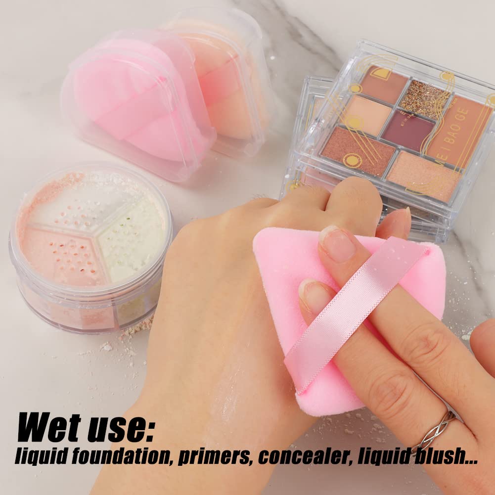 Ocim puff applying setting powder under eye demonstrating precise crease coverage
