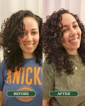 OCOA close-up curl definition detailing soft touchable, non-crunchy finish