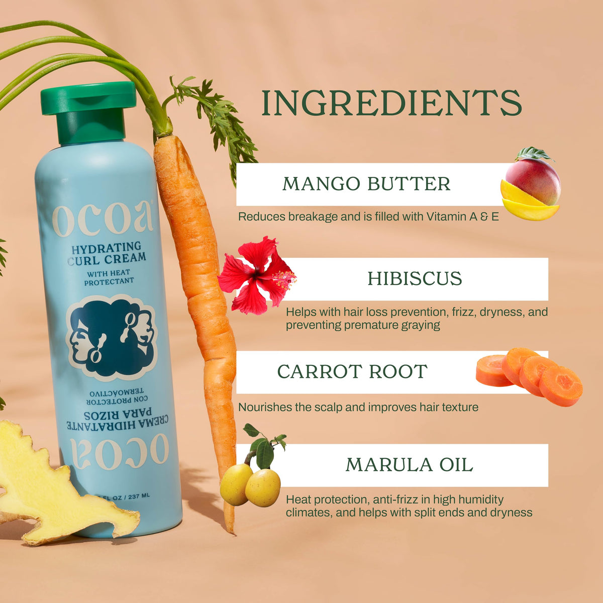 OCOA used with diffuser showing enhanced curl volume and definition