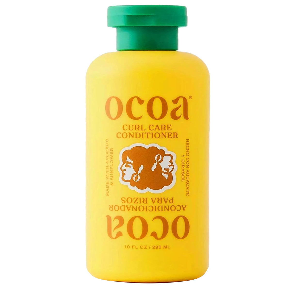 OCOA front bottle view showing curl conditioner packaging and brand promise