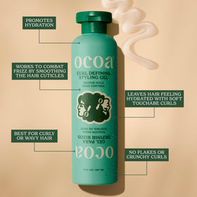 OCOA gel texture close-up highlighting smooth, hydrating consistency