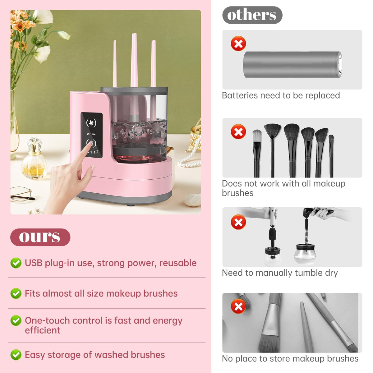 OctHope on bathroom counter with brushes drying, simplifying skincare routine