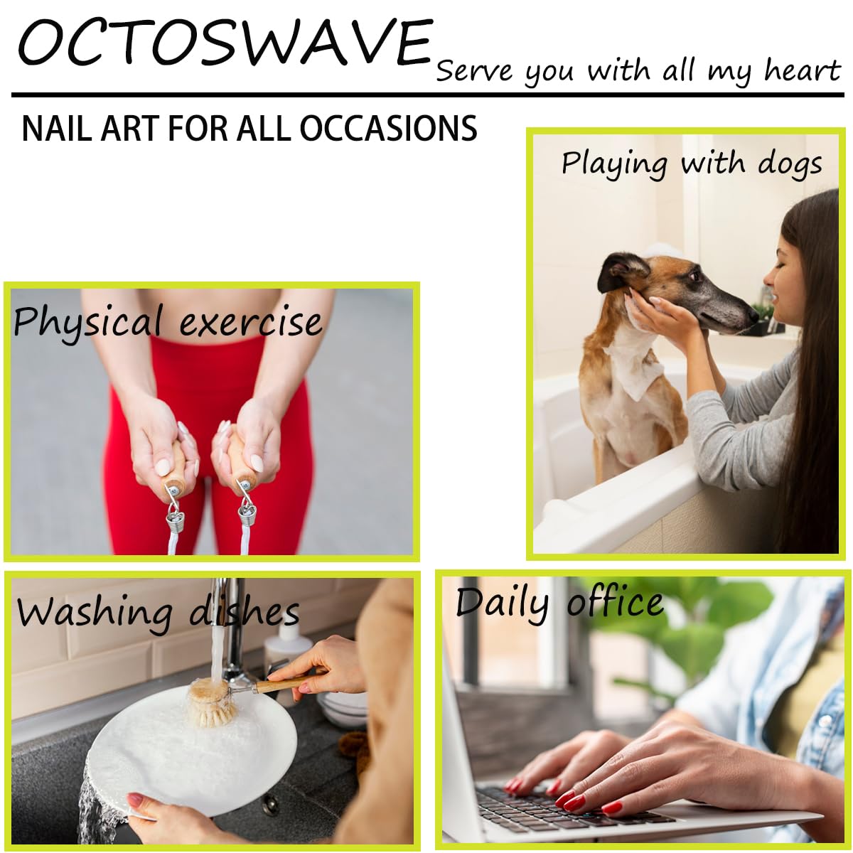 octoswave side profile of long square nails showing clean modern shape