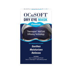 OCuSOFT front view of mask showing comfortable fit and instant moist-heat benefit