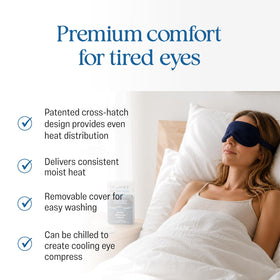 OCuSOFT mask beside travel case showing compact portability and convenience