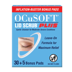 OCuSOFT front packaging showing 35 count plus 5 bonus pads and product benefits