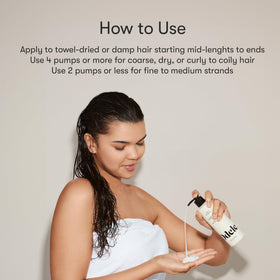 Odele leave-in applied to towel-dried hair for detangling and faster styling