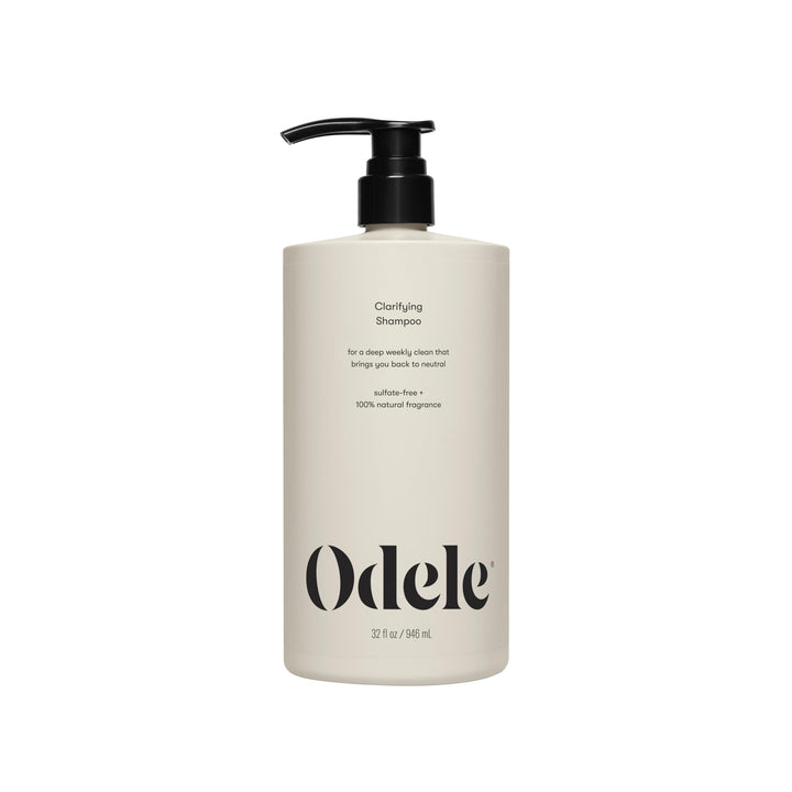 Odele clarifying shampoo front bottle showing clean packaging and size benefit