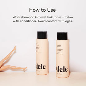 Odele volumizing duo staged in a bathroom setting suggesting daily routine ease