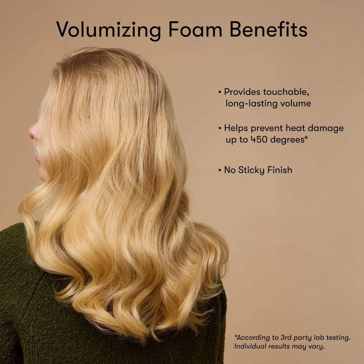 Odele foam texture on hand showing airy mousse consistency for even coverage